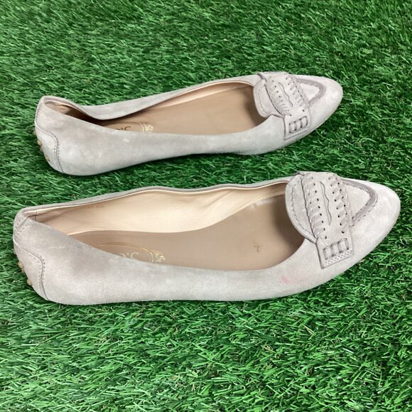 TOD'S Caramel Light Tan Braided Slip-On Suede Loafers 36 - Picture 7 of 14